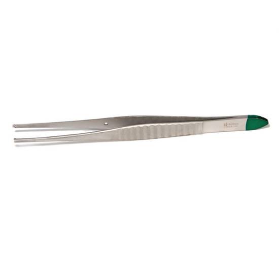 Defries Forcep Gillies1x2 tooth 15.5cm STERILE Green Handle image 0